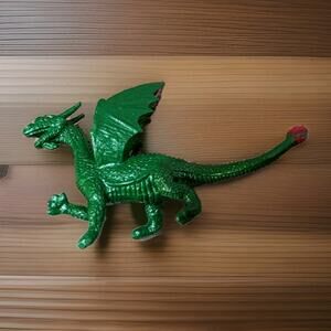 Safari Brand Shiny Green Winged Dragon Toy Collectible Figure Kids Pretend Play